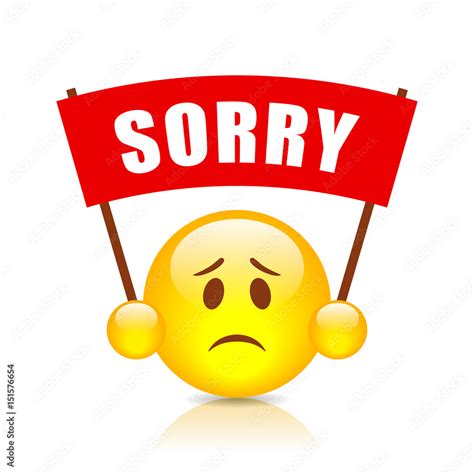 Sorry vector emoticon sign Stock Vector | Adobe Stock