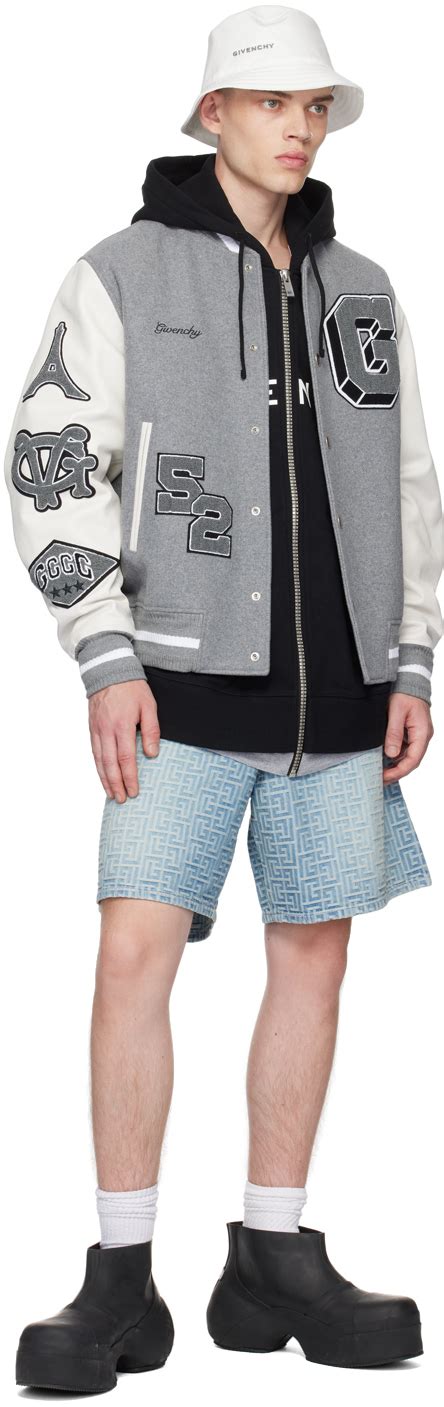 Balmain Blue Monogrammed Denim Shorts Balmain