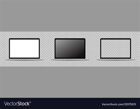 Modern laptop computer mockup set Royalty Free Vector Image