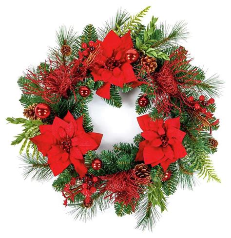 Premier Decorations 50cm Red Poinsettia Wreath Reviews