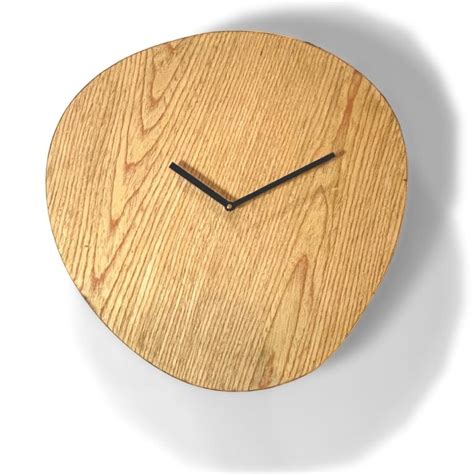 MORii®-Minimal Oak Wooden Wall Clock| Savvy | 16 Inch | Oak/Black