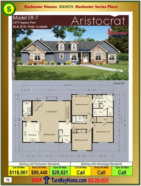 Modular.Homes.Rochester.Home.Inc.Aristocrat.ER7.Ranch.Plan.Price ...