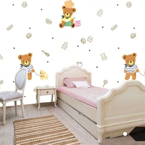 Jual WALLPAPER STIKER DINDING MOTIF TEDY BEAR DASAR PUTIH | Shopee ...