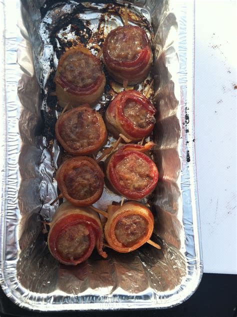 Bacon wrapped sausage | Bacon wrapped sausages, Food, Yummy