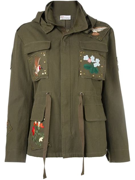 Red Valentino embroidered military jacket | Fall jackets outfit, Green ...