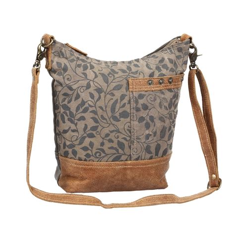 Myra - Myra Bag Aloe Print Upcycled Canvas & Leather Shoulder Bag S-1305 - Walmart.com - Walmart.com