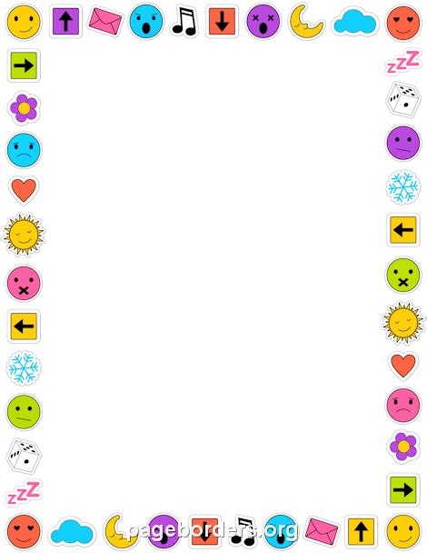 Emoji Border: Clip Art, Page Border, and Vector Graphics | Page borders, Borders and frames ...