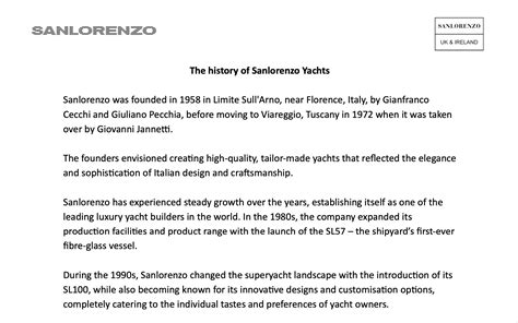 History of Sanlorenzo - Sanlorenzo Yachts UK