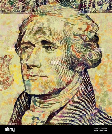 Illustrations portret Alexander Hamilton, American statesman ...