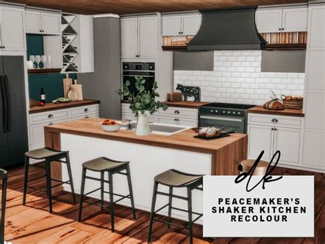 Peacemaker’s Shaker Kitchen Recolours | DK-Sims on Patreon | Sims 4 kitchen, Sims 4, Sims house