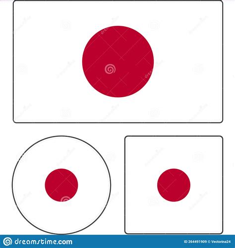 State Flag of Japan. Red and White Vector Illustration. Stock Vector - Illustration of white ...