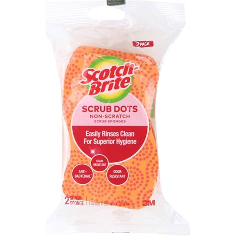 Scotch-brite Scrub Dots Non Scratch Scrub Sponges 2 Pack | Woolworths