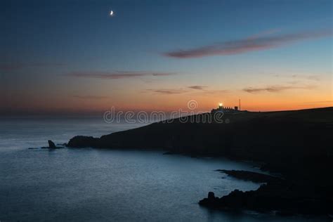 Lizard Point Lighthouse stock photo. Image of moonlight - 104622618