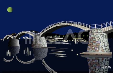 Free Vectors | Kintai Bridge night view