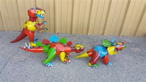 Metal Dinosaurs.rustic Metal Dinosaurs.colorful Metal - Etsy