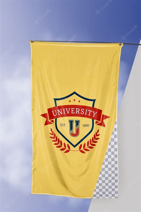 Premium PSD | University flag concept mock-up