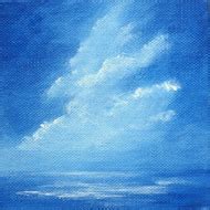 Evening moonlit cloud painting night beach art ... - Folksy
