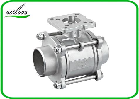 Three Piece Sanitary Ball Valves Stainless Steel 304 Or 316L With High ...