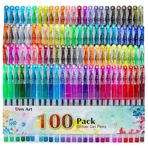 Buy Glitter Gel Pens, 100 Color Glitter Pen Set for Making Cards, 30% More Ink Neon Glitter Gel ...