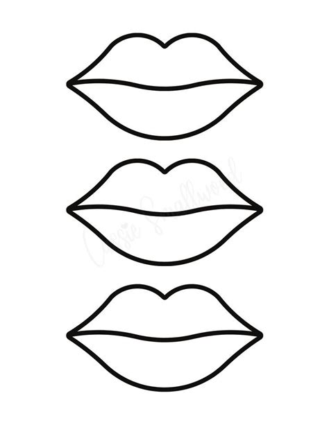 15 Pretty Lips Templates - Cassie Smallwood | Lip outline, Lips drawing ...