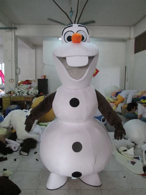 High Quality Party Smiling Olaf Mascot Costume Snowman Fancy Dress ...