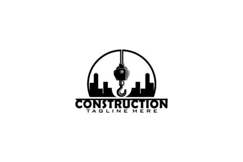 Crane Construction Design Logo Graphic by Looppoes · Creative Fabrica