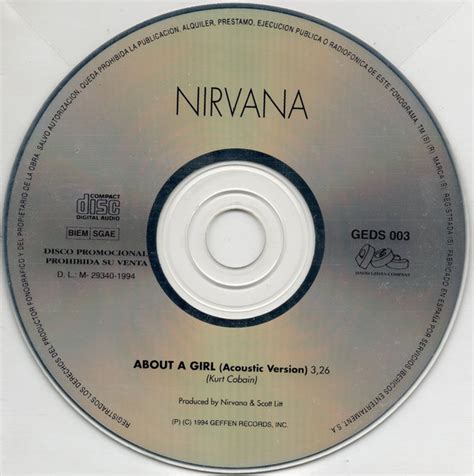 Nirvana - About A Girl (Acoustic Version) (1994, CD) | Discogs