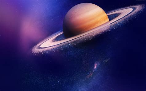 Blue Purple Saturn Planet 2017 4K HD Preview | 10wallpaper.com