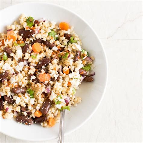 Brown Rice Kidney Bean Salad with Coconut Sriracha Dressing - vegan and ...