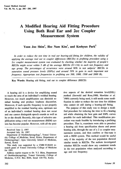 (PDF) A Modified Hearing Aid Fitting Procedure Using Both Real Ear and ...