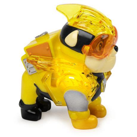 PAW Patrol, Mighty Pups Charged Up Rubble Collectible Figure with Light ...