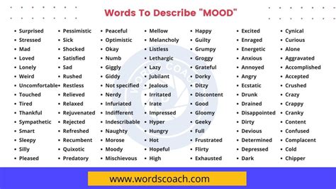 Words To Describe MOOD - Word Coach