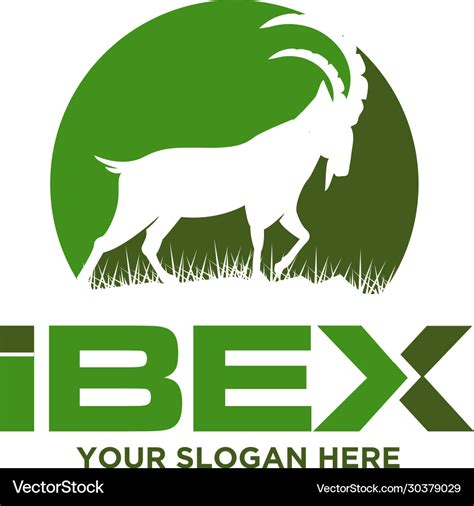 Ibex logo designs nature and green Royalty Free Vector Image