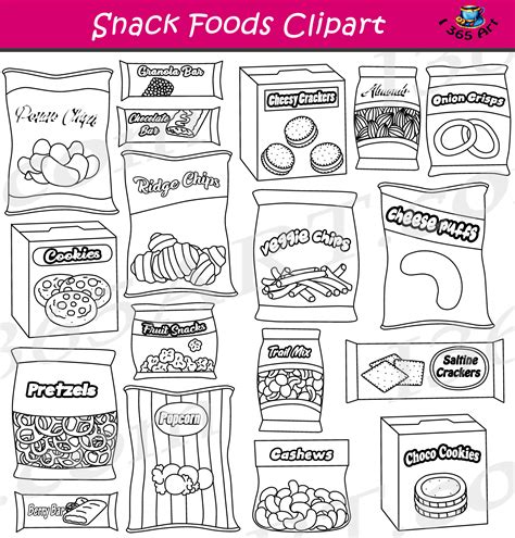 Snack Clipart Black And White