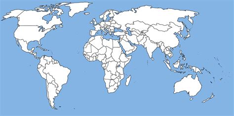 Country Map Of The World Outline