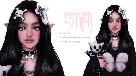 Esther - Sim Download 🦴 | Dumbabie | Sims, Sims 4 characters, Sims 4 anime