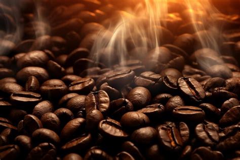 Premium AI Image | Coffee Beans Roasting with Smoke