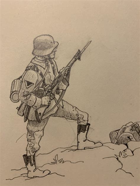 Soldier sketch : r/drawing