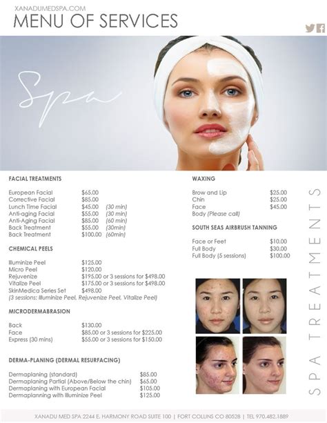 Facials Medical Spa Menu of Services | Esthetics, Esthetician, Spa menu