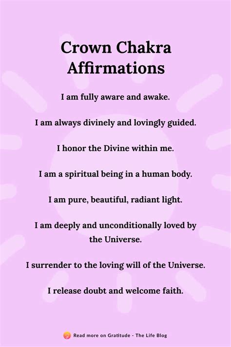 100 Crown Chakra Affirmations for Spiritual Awakening