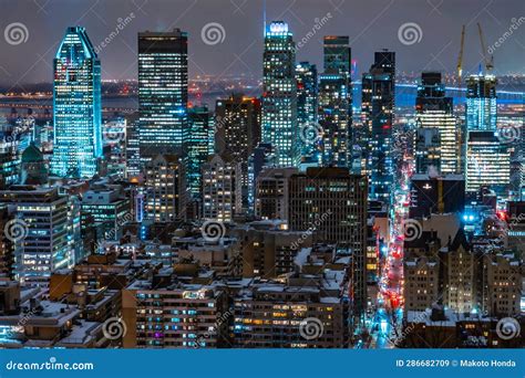 Montreal Night View (conditionalon) Editorial Stock Image - Image of ...