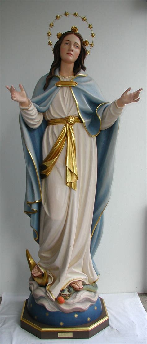 Statue of Our Lady of the Assumption in wood - Ferdinand Stuflesser 1875