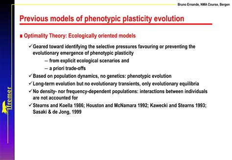 PPT - On the Evolution of Phenotypic Plasticity In Spatially Structured Environments PowerPoint ...