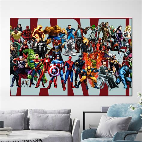 Marvel Superhero Art, Marvel Wall Decor, Colorful Canvas, 3D Glass Art ...