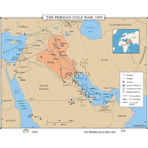 History Maps for Classroom - History Map #182 Persian Gulf War 1991