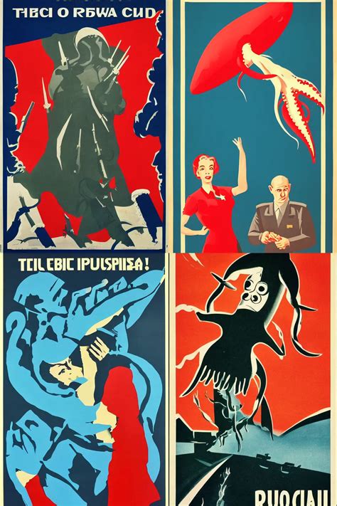 a cold war propaganda poster depicting the Russians as | Stable Diffusion