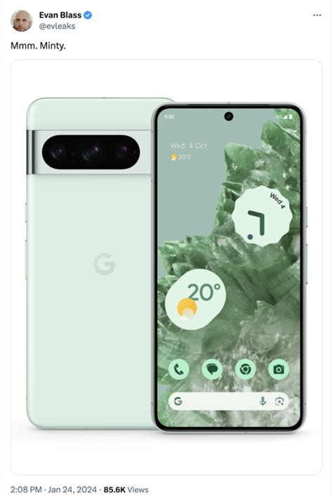 Here's how the Google Pixel 8 Pro looks in new 'Minty Fresh' color