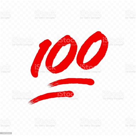 100 Percent Emoji One Hundred Percent Sign Vector Eps 10 Isolated On Transparent Background ...