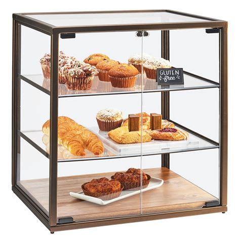 Cal-Mil 3610 3 Tier Vintage Bakery Display Case with Wood Base - 21" x 17" x 23 1/4"