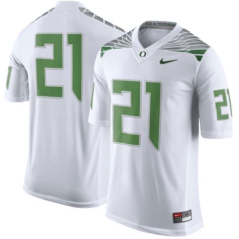 Oregon Ducks Nike #21 Limited Football Jersey - White